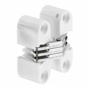 Zawias Hafele, wpuszczany, niewidoczny montaż, do płyty od16 mm, biały