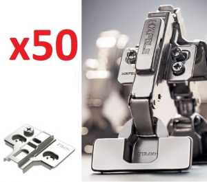 50 x Zawias nakład Metalla+ Hafele z hamulcem + prowadnik 3D