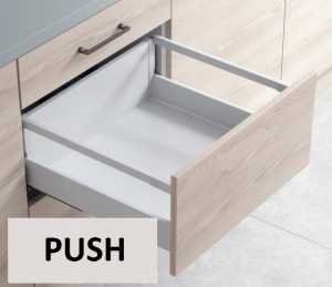 Szuflada HAFELE, MATRIX S35 1reling PUSH 450 Szara