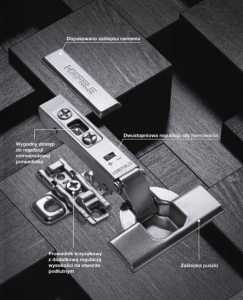 Zawias Metalla 540 Hafele jakość Blum regulacja 3D dwie siły hamowania
